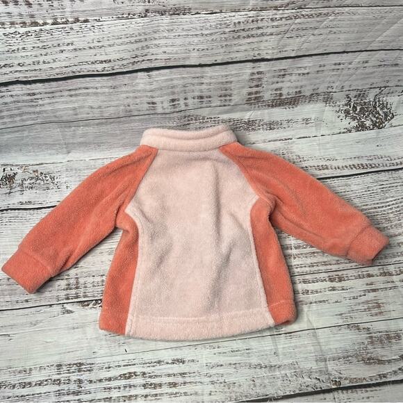 Columbia Fleece Jacket Baby 3-6 Months Pink Colorblock Benton Springs Fleece - Picture 3 of 8